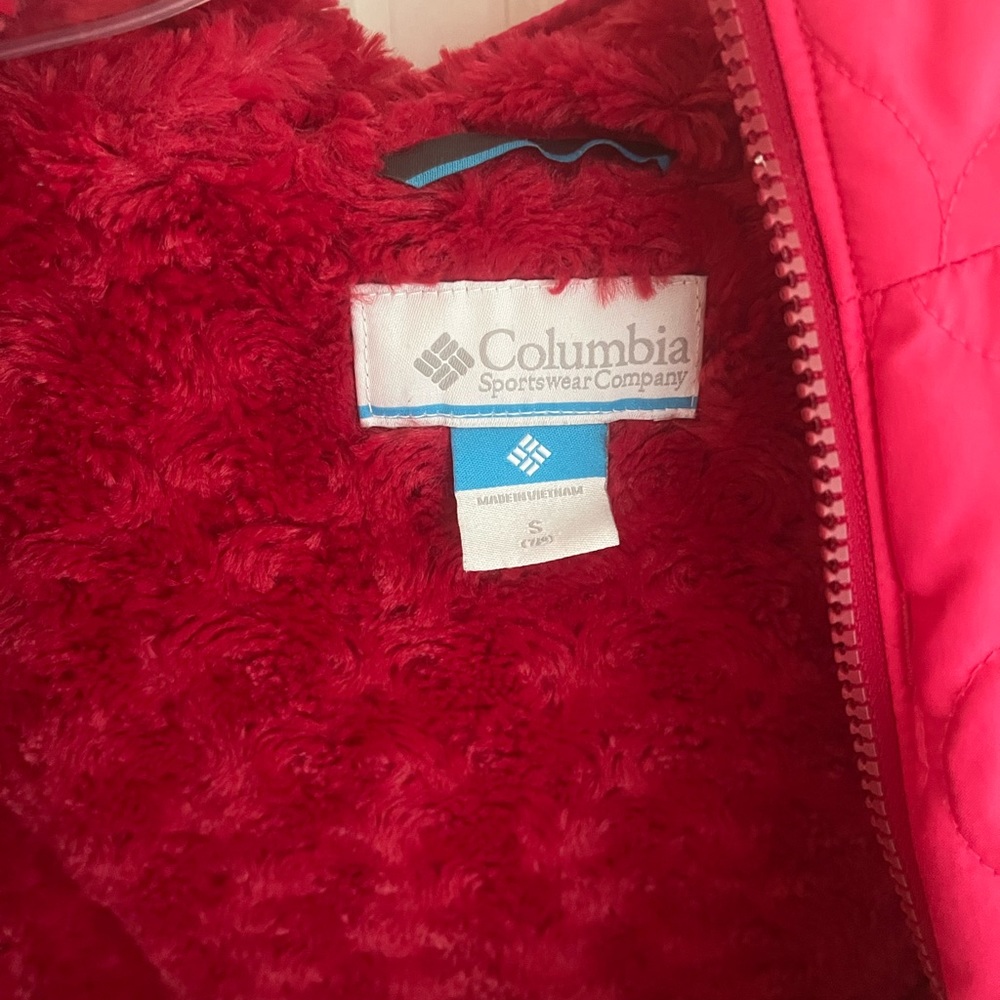 Columbia fleece lined jacket with hood